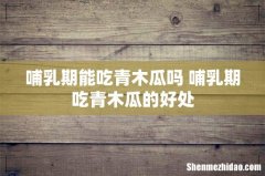 哺乳期能吃青木瓜吗 哺乳期吃青木瓜的好处
