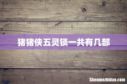 猪猪侠五灵锁一共有几部