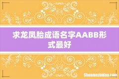 求龙凤胎成语名字AABB形式最好