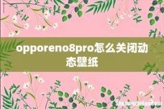 opporeno8pro怎么关闭动态壁纸