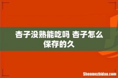 杏子没熟能吃吗 杏子怎么保存的久