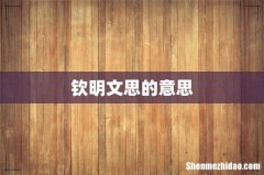 钦明文思的意思