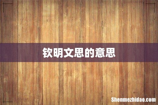 钦明文思的意思