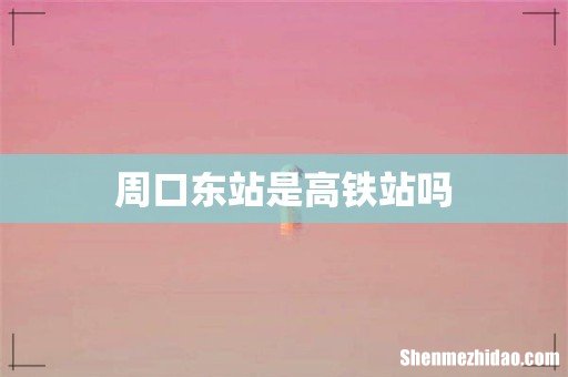 周口东站是高铁站吗