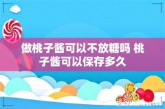 做桃子酱可以不放糖吗 桃子酱可以保存多久