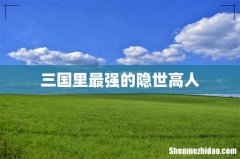 三国里最强的隐世高人