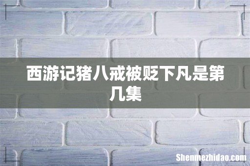 西游记猪八戒被贬下凡是第几集