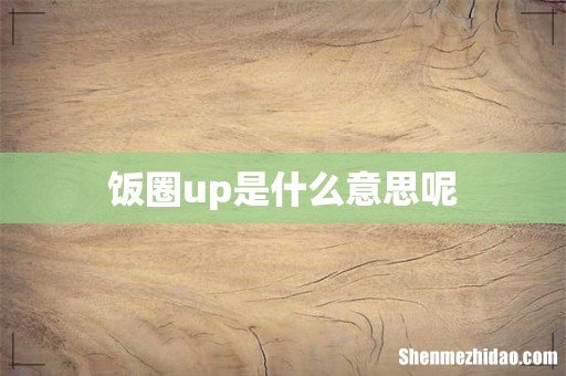 饭圈up是什么意思呢