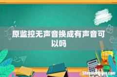 原监控无声音换成有声音可以吗