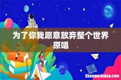 为了你我愿意放弃整个世界原唱