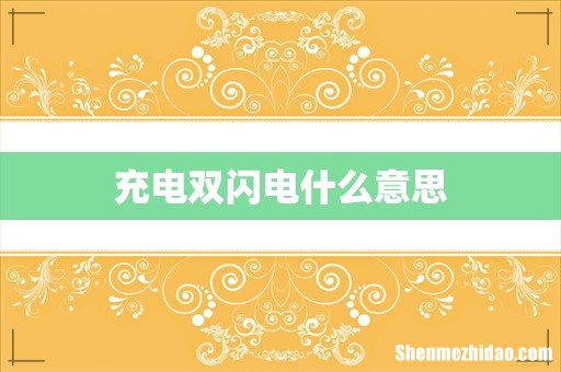 充电双闪电什么意思