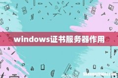windows证书服务器作用