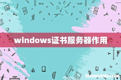 windows证书服务器作用