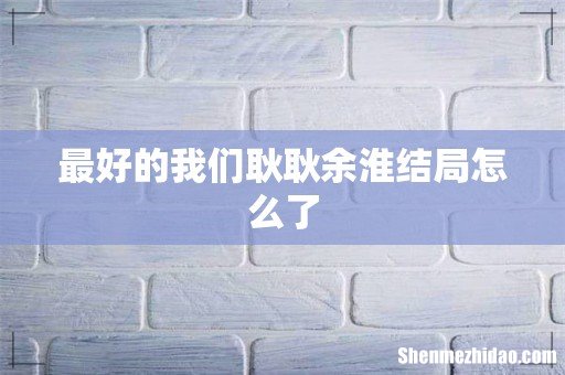 最好的我们耿耿余淮结局怎么了
