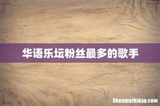 华语乐坛粉丝最多的歌手