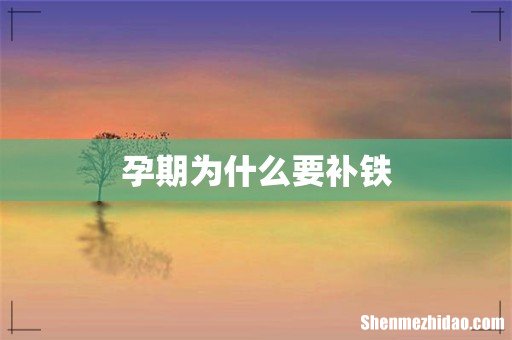 孕期为什么要补铁