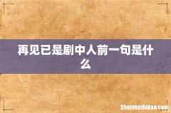 再见已是剧中人前一句是什么