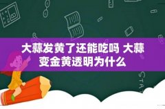 大蒜发黄了还能吃吗 大蒜变金黄透明为什么