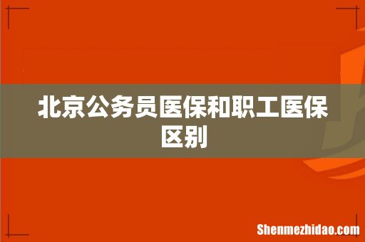 北京公务员医保和职工医保区别