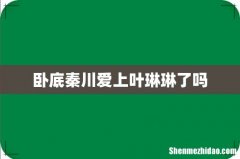 卧底秦川爱上叶琳琳了吗