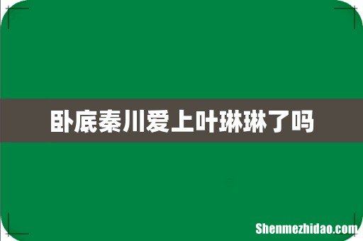 卧底秦川爱上叶琳琳了吗