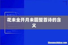 花未全开月未圆整首诗的含义