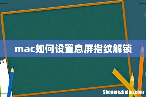 mac如何设置息屏指纹解锁