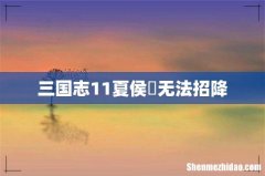 三国志11夏侯惇无法招降