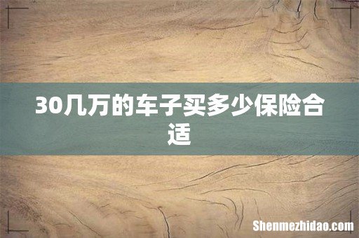 30几万的车子买多少保险合适