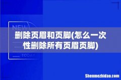 怎么一次性删除所有页眉页脚 删除页眉和页脚