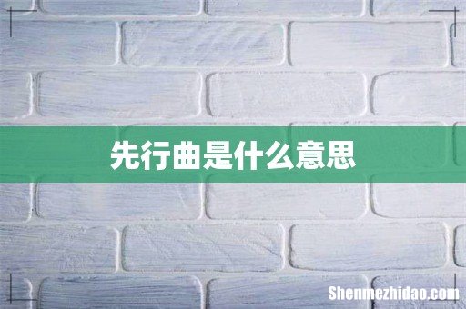 先行曲是什么意思