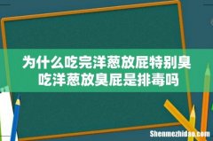 为什么吃完洋葱放屁特别臭 吃洋葱放臭屁是排毒吗