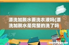 漂洗加脱水是完整的洗了吗 漂洗加脱水洗什么什么样的衣服 漂洗加脱水要洗衣液吗