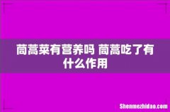 茼蒿菜有营养吗 茼蒿吃了有什么作用