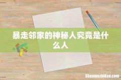 暴走邻家的神秘人究竟是什么人