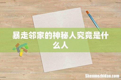 暴走邻家的神秘人究竟是什么人