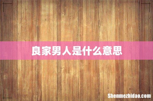 良家男人是什么意思
