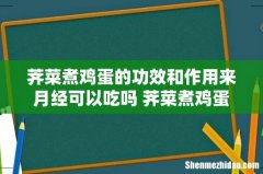 荠菜煮鸡蛋的功效和作用来月经可以吃吗 荠菜煮鸡蛋孕妇能吃吗
