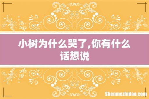 小树为什么哭了,你有什么话想说