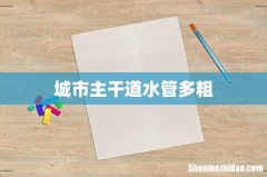 城市主干道水管多粗