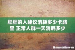 肥胖的人建议消耗多少卡路里 正常人群一天消耗多少卡路里