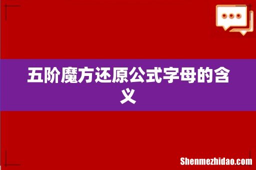五阶魔方还原公式字母的含义