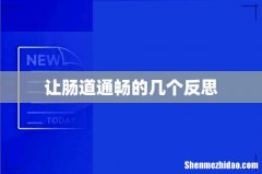 让肠道通畅的几个反思