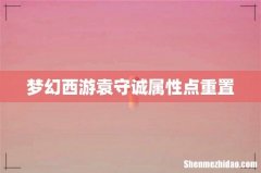 梦幻西游袁守诚属性点重置