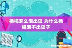 杨梅怎么泡出虫 为什么杨梅泡不出虫子