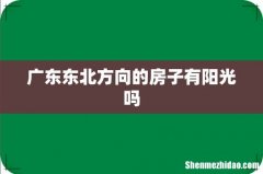 广东东北方向的房子有阳光吗