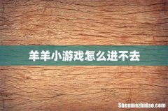 羊羊小游戏怎么进不去