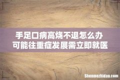 手足口病高烧不退怎么办 可能往重症发展需立即就医