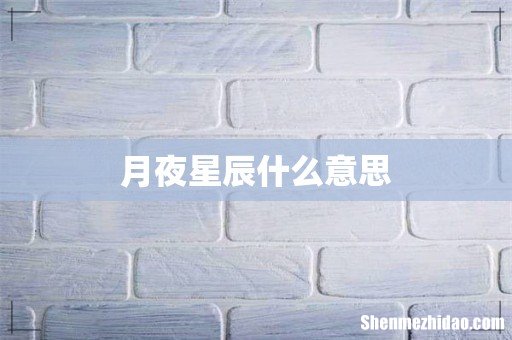 月夜星辰什么意思