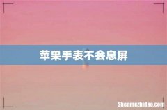 苹果手表不会息屏